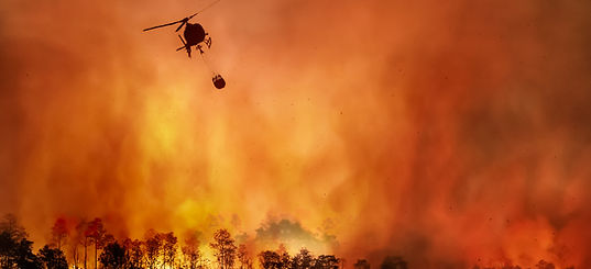 Helicopter Over Wildfire