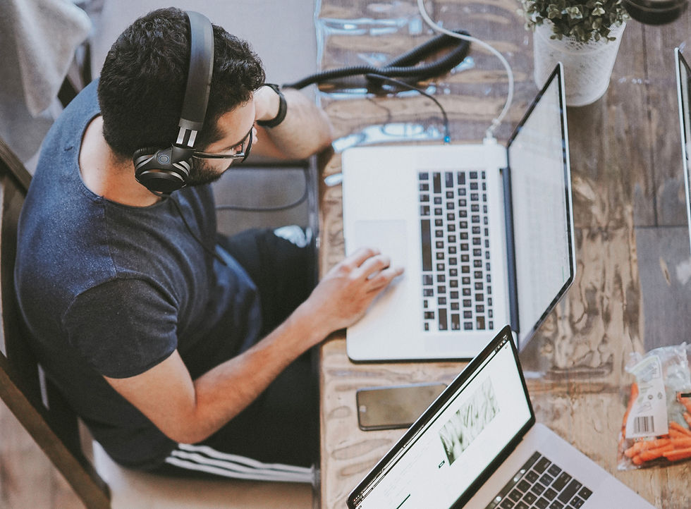 Man Working Remotely