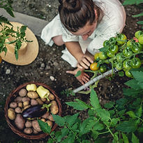 Woman Gardening in Yard