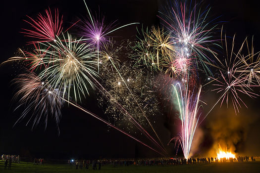 A large muti-coloured fireworks display