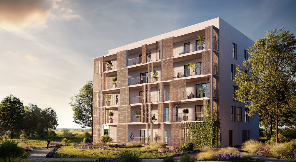 Render des Mehrfamilienhauses