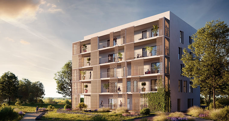 아파트 건물의 렌더링