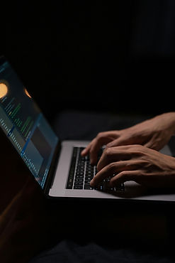 Hands Typing Laptop