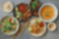 Many food on a table