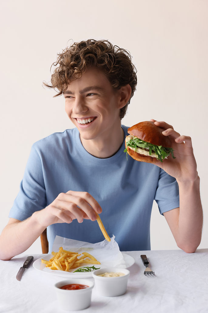 Man Eating Burger