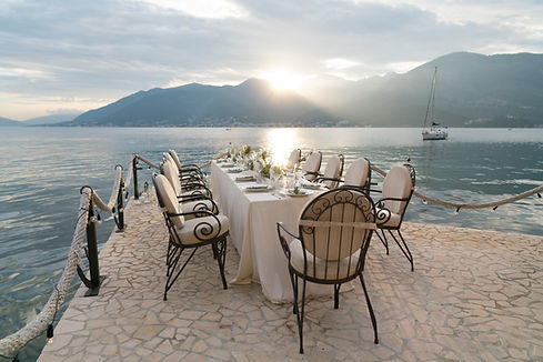 Seaside Wedding Dinner Setup