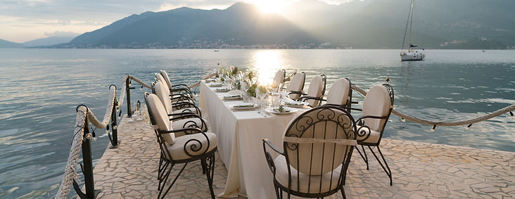 Seaside Wedding Dinner Setup
