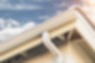 House with new seamless aluminium rain gutter