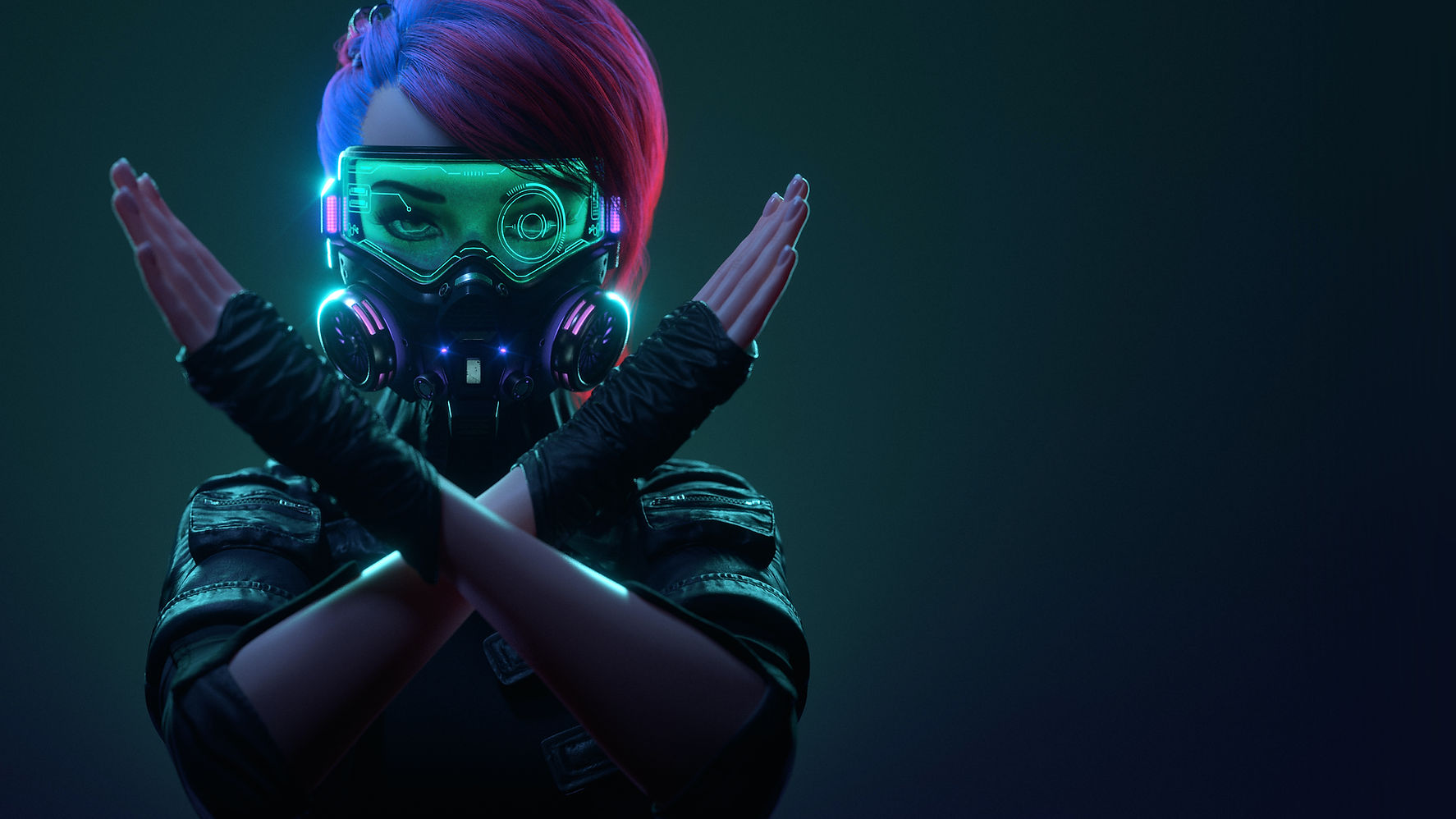 Woman with Futuristic Mask