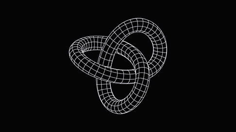 3D Interlocking Torus Wireframe