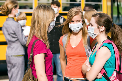 Teenage Girls with Masks