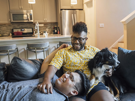 Loving Couple with Dog
