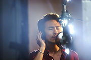 Singer Recording a Song