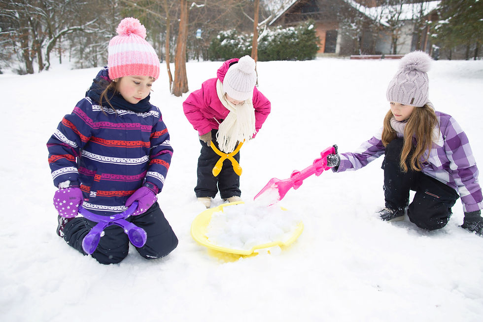 Children Playing Snow