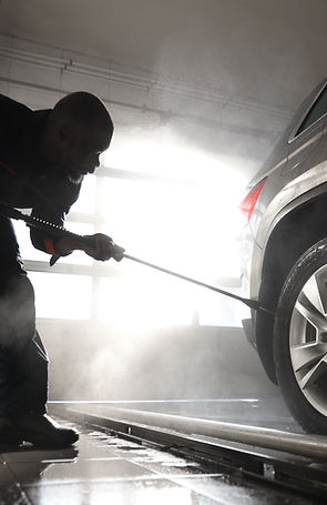 Man Cleaning Car