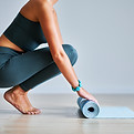 Matelas de yoga pliable, cours de yoga studio