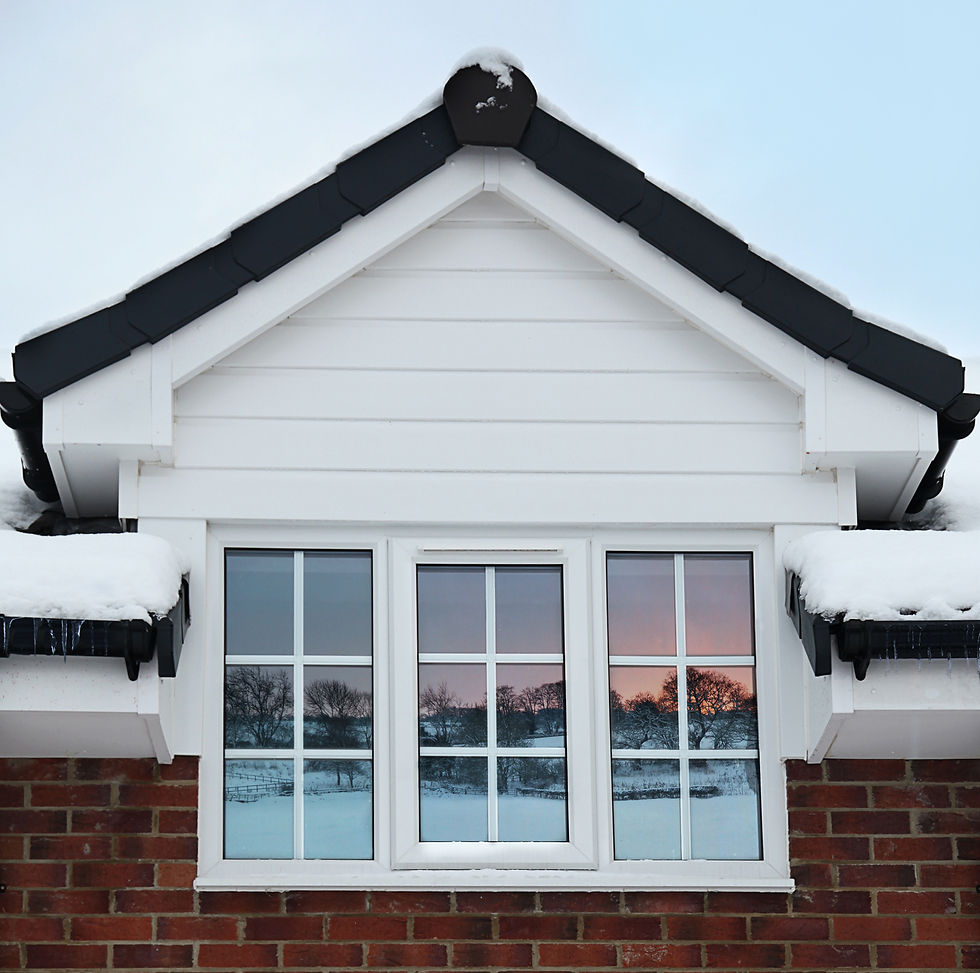 Home with repaired glass windows