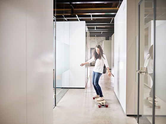 Woman on skateboard