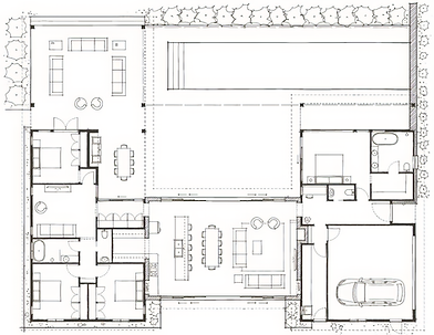 Grundriss eines modernen Hauses