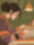 Woman Weaving at Loom