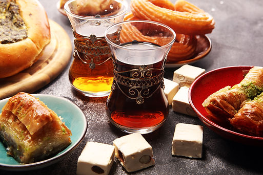 Desserts and Tea on the Table