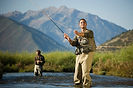 Two Men Fishing in the River