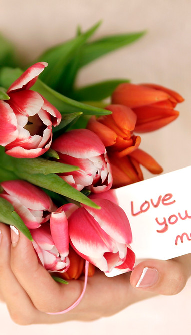 Tulpaner med anteckning