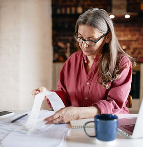 Woman Reviewing Bills