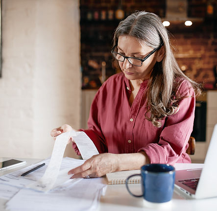 Woman Reviewing Bills