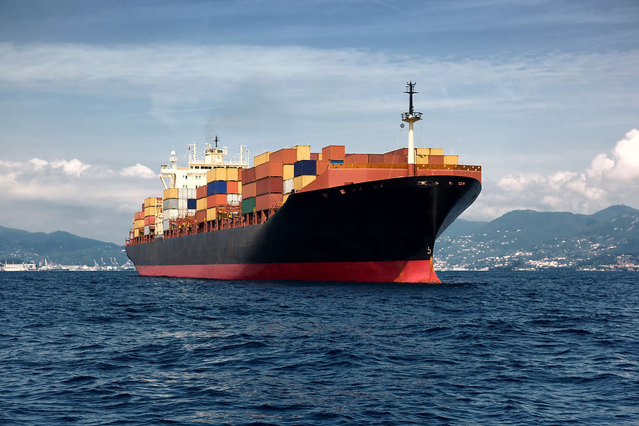 Merchant container ship