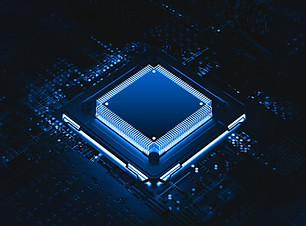 Blue Microchip Closeup