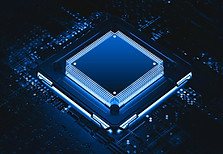 Blue Microchip Closeup