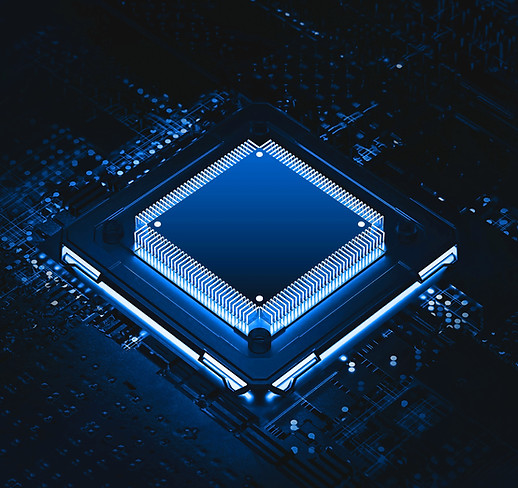 Blue Microchip Closeup