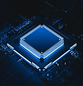 Blue Microchip Closeup