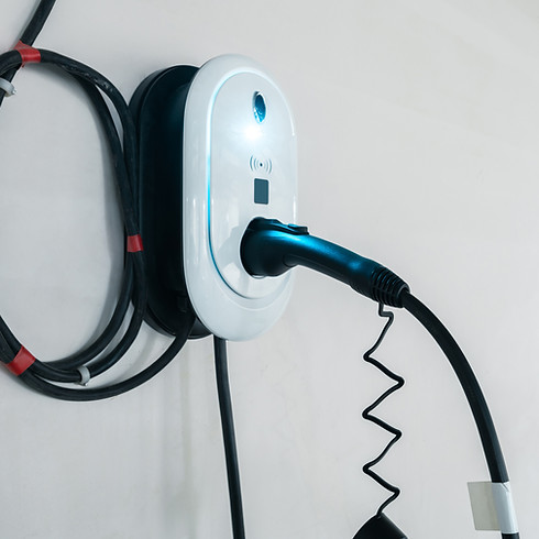 Close-up of a charging pile for an electric vehicle