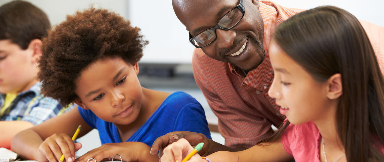 Male Teacher with Students
