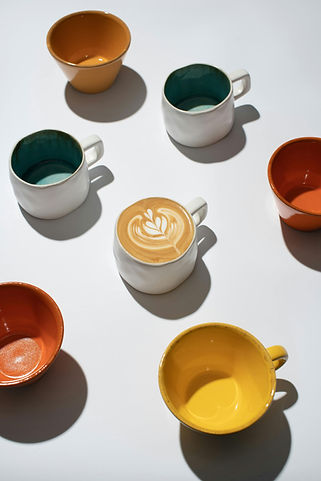 Coffee With Colorful Cups