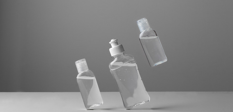 떠다니는 살균제 병