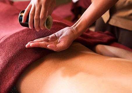 Massage oil on back