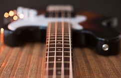 Close Up View of Bass Guitar Strings
