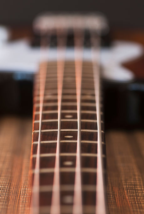 Close Up View of Bass Guitar Strings