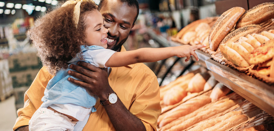 Family Buying Bread