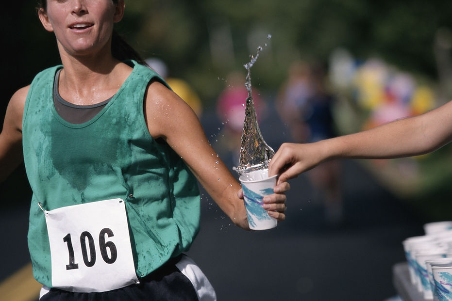 Marathon Runner Hydrating