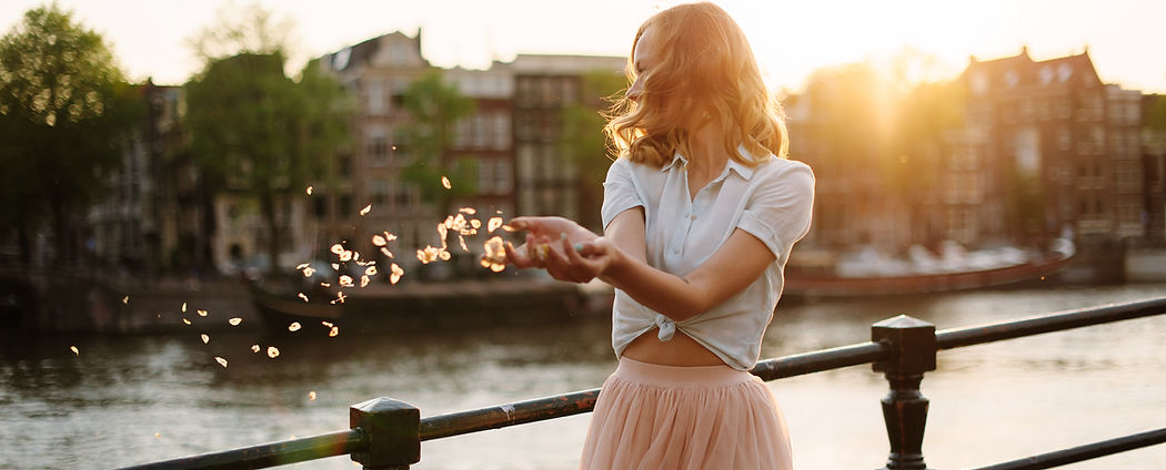 Woman at sunset