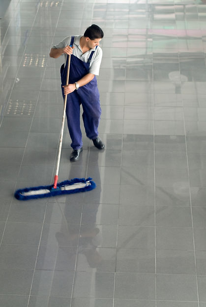 Man cleaning the floor