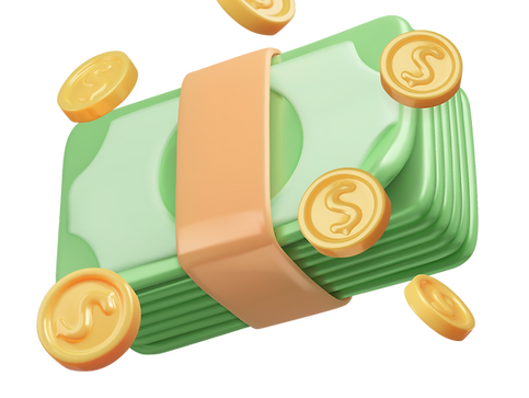 Money Stack with Coins