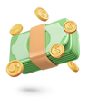 Money Stack with Coins