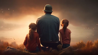 Family Watching Sunset