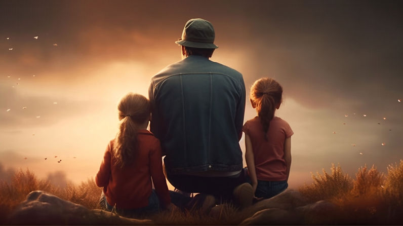 Family Watching Sunset