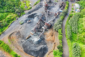 Vista aérea de la minería